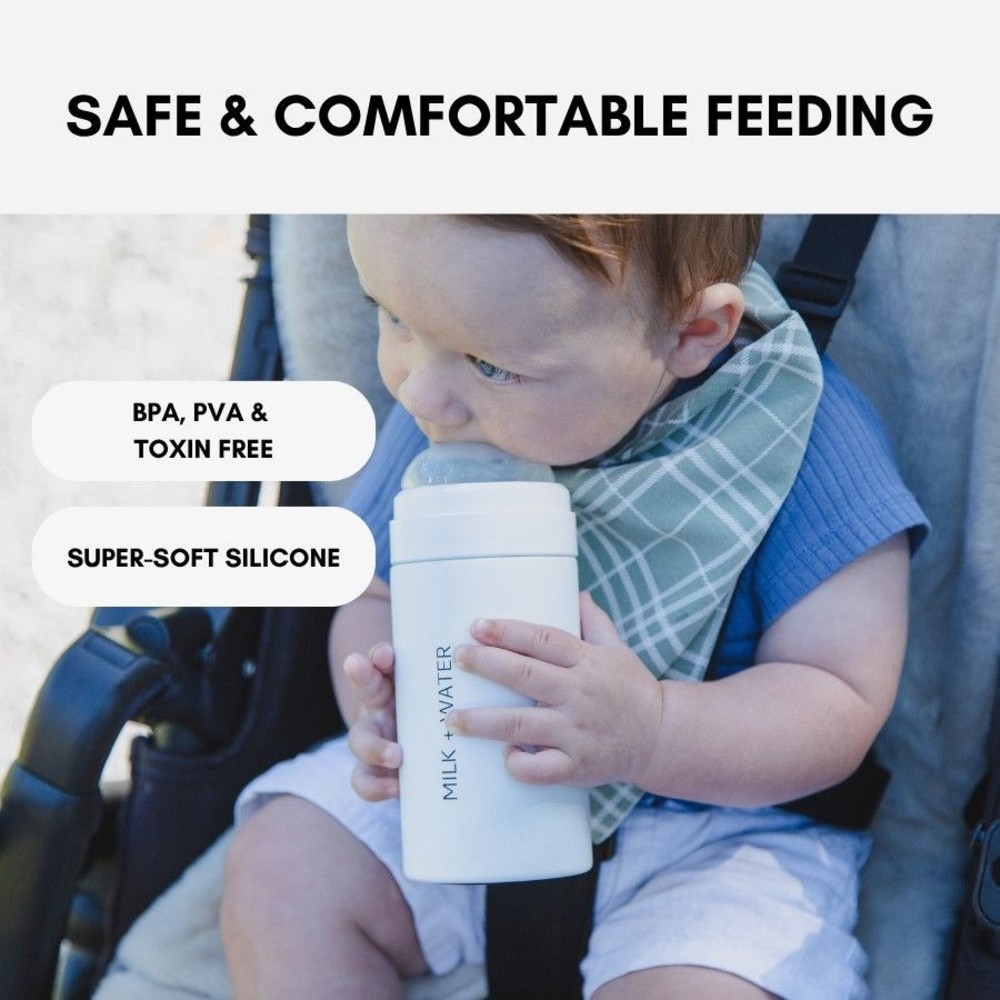 Milk + Water - Fast Flow Soft Silicone Anti-Colic Teats - 2 Pc Set