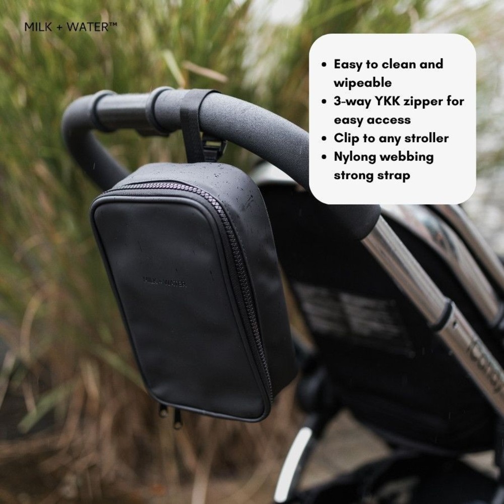 Milk + Water - Devon Double Bottle Insulated Go Stroller Bag - Off Black