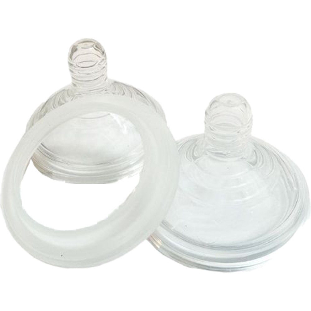 Milk + Water - Fast Flow Soft Silicone Anti-Colic TT Style Nipples With Adaptor - 3 Pc Set