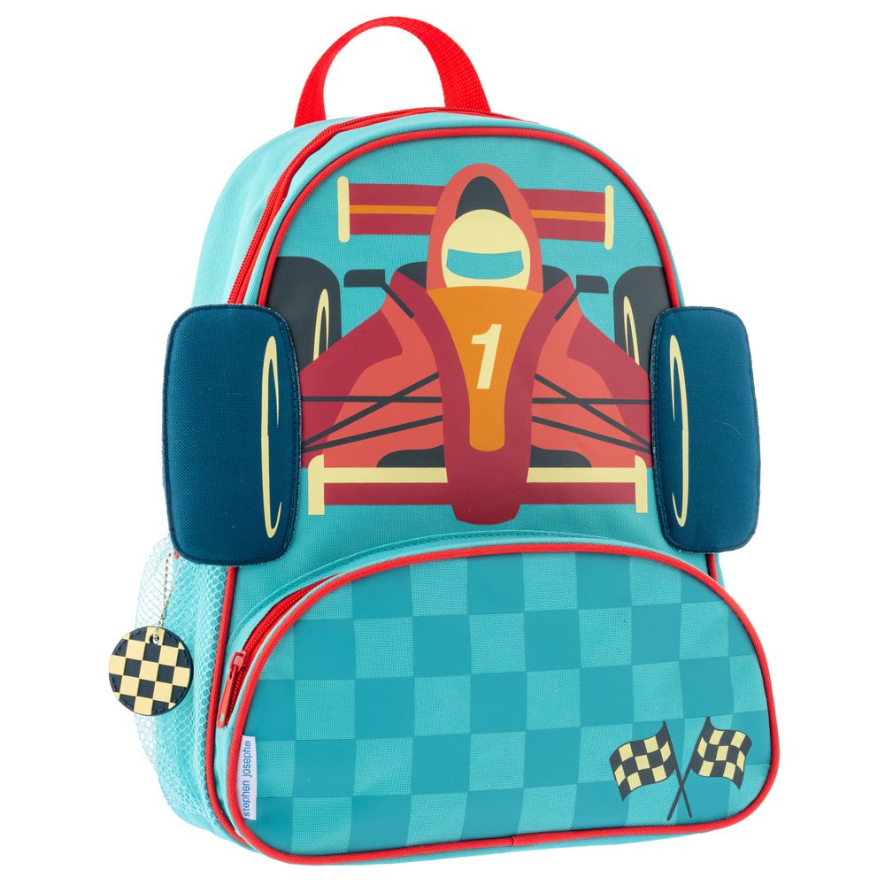 Stephen Joseph - Race Car Sidekick Backpack - Blue - 14-inch
