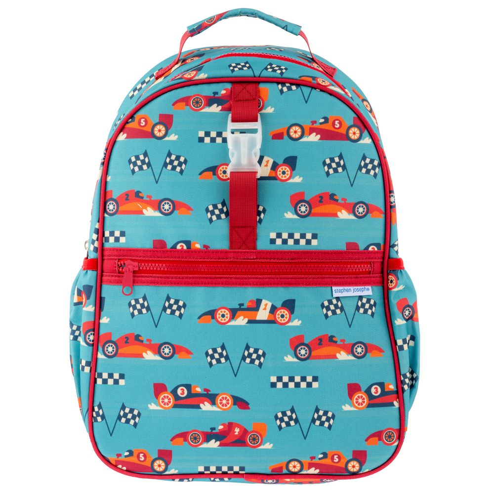 Stephen Joseph - Race Car All-Over Printed Backpack - Blue - 16-inch