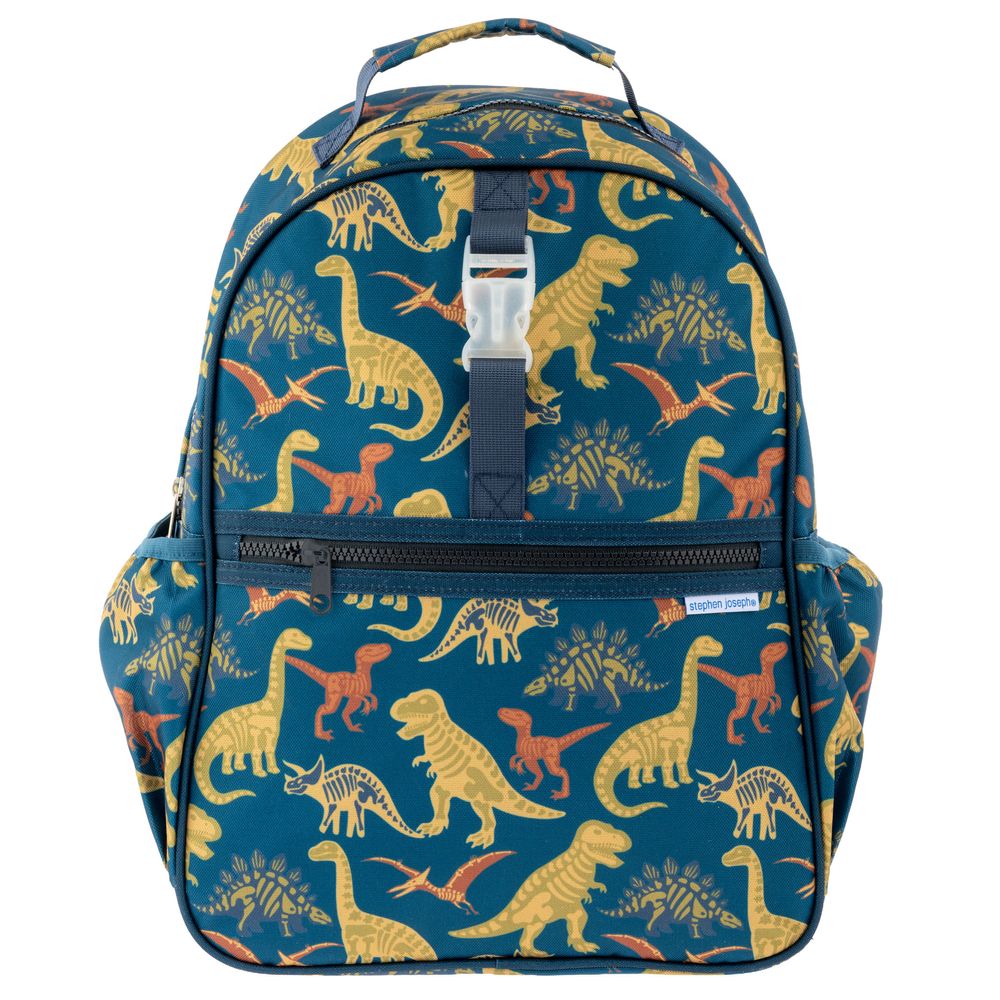 Stephen Joseph - Navy Dino All-Over Printed Backpack - Green - 16-inch