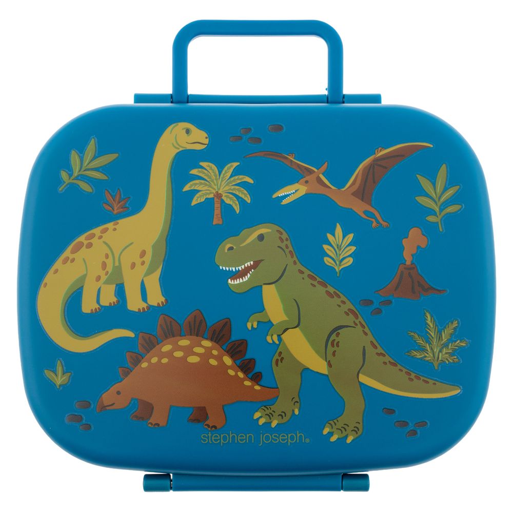 Stephen Joseph - 5 Compartment Dino Bento Box With Removable Tray - Navy Green