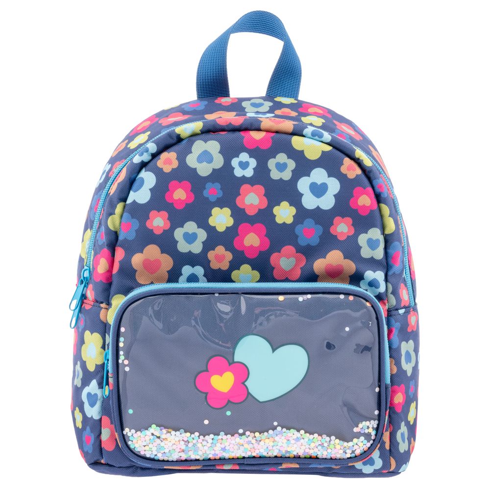 Stephen Joseph - Flower Mini Glitter Backpack - Blue - 10-inch
