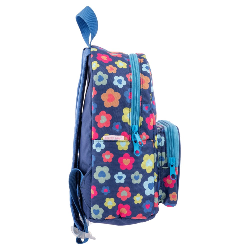 Stephen Joseph - Flower Mini Glitter Backpack - Blue - 10-inch