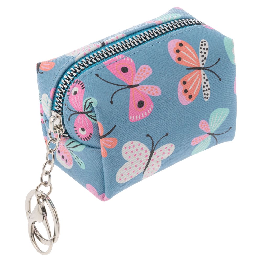 Stephen Joseph - Butterfly Bag Charm Zipper Pouch - Light Blue