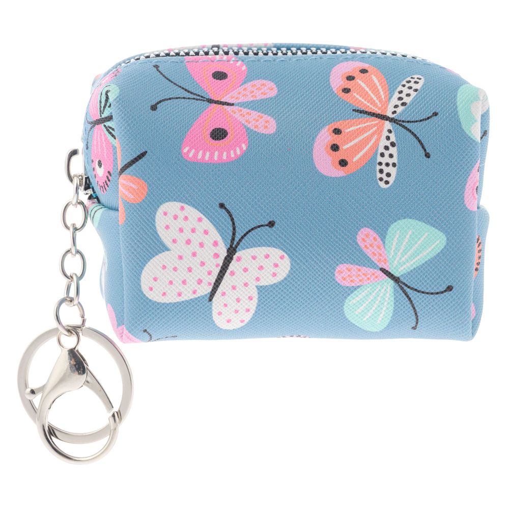 Stephen Joseph - Butterfly Bag Charm Zipper Pouch - Light Blue