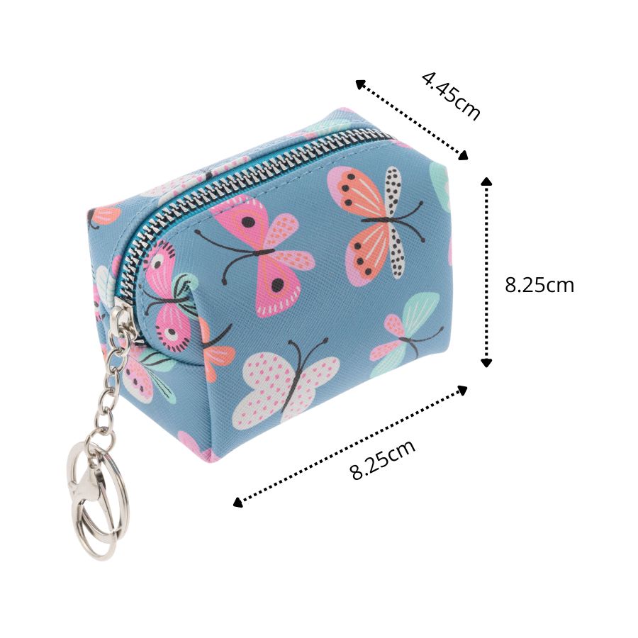Stephen Joseph - Butterfly Bag Charm Zipper Pouch - Light Blue