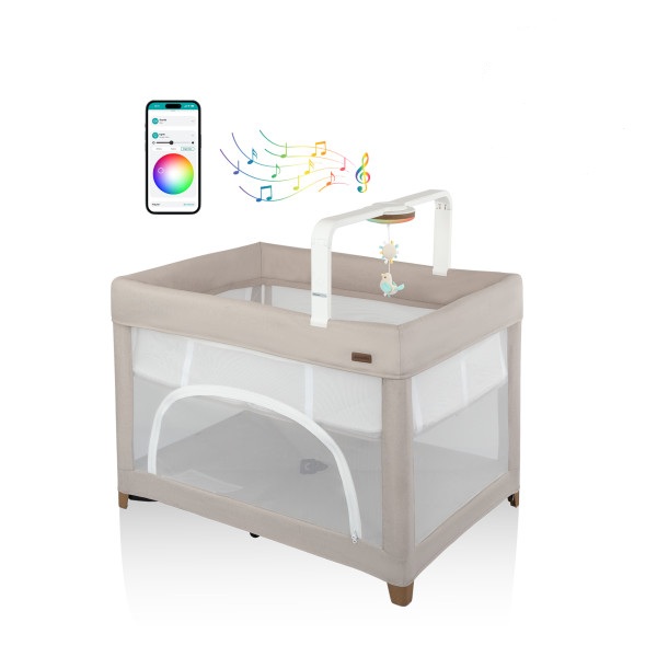 Evenflo - Eris One-Hand Playard With Bassinet - Coastal Coffee