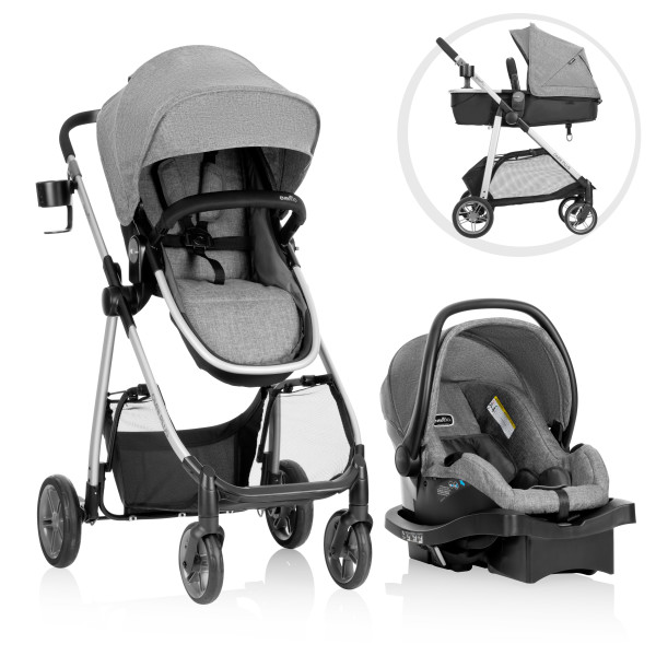 Evenflo - Omni Plus Modular Stroller & LiteMax Car Seat Set - Mylar Grey - 2 Pcs
