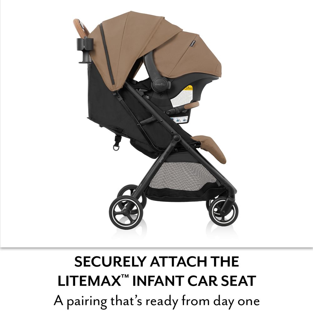 Evenflo - Otto+ Stroller With Litemax Infant Car Seat Travel System - Caramel Tan