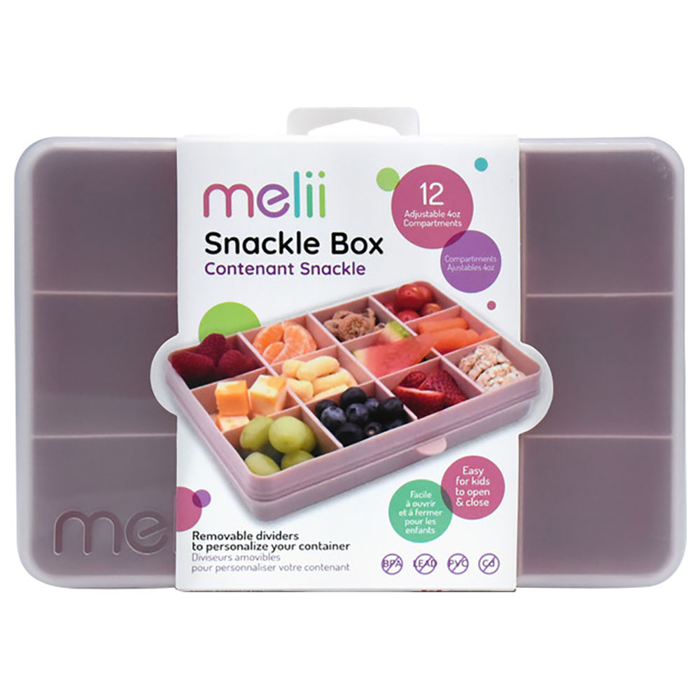 Melii - Snackle Box With Removable Divider - 4oz - Pink