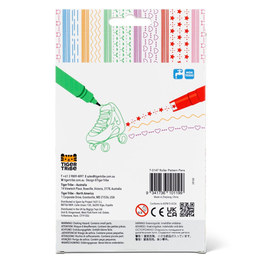 Tiger Tribe - Roller Pattern Pens - 6pcs