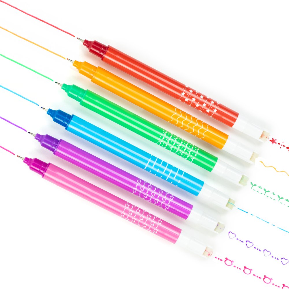 Tiger Tribe - Roller Pattern Pens - 6pcs