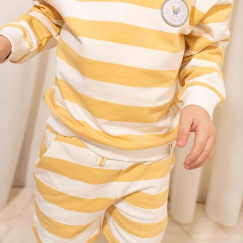 Little Dutch Striped Cotton Shorts Sunny - Yellow