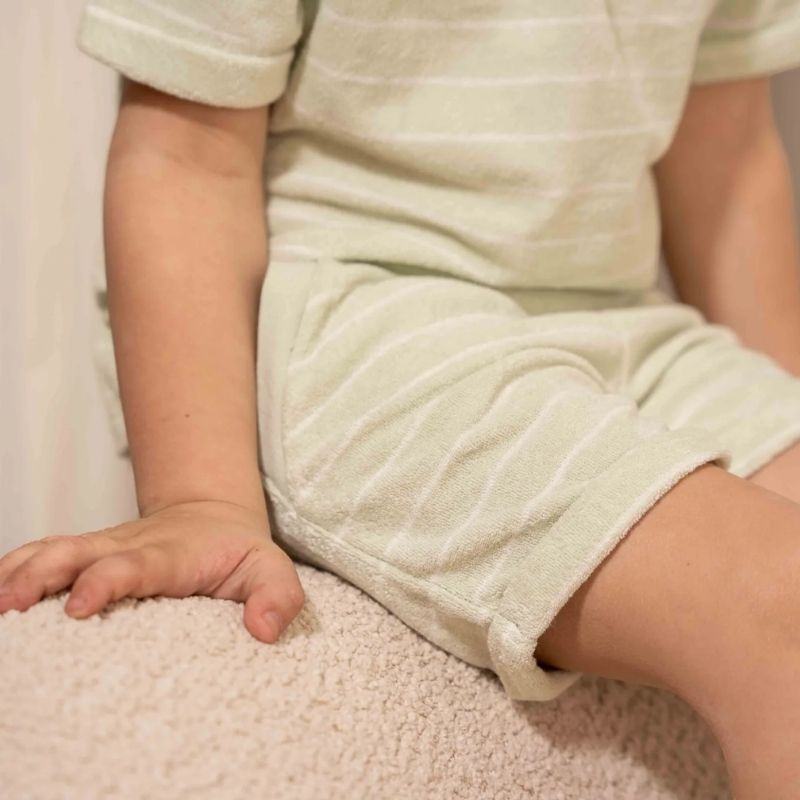 Little Dutch Striped Terry Cloth Shorts Farm - Green