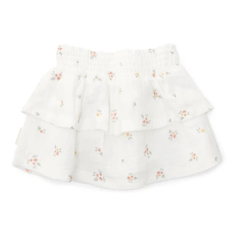 Little Dutch Muslin Cotton Skirt Meadows - White