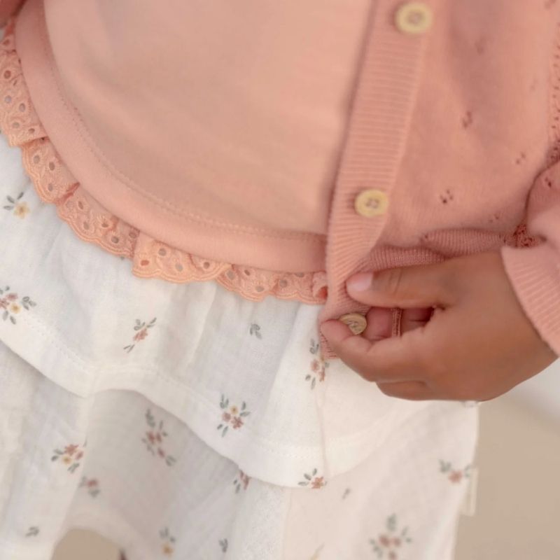 Little Dutch Muslin Cotton Skirt Meadows - White
