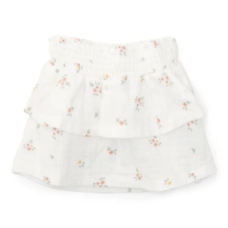 Little Dutch Muslin Cotton Skirt Meadows - White