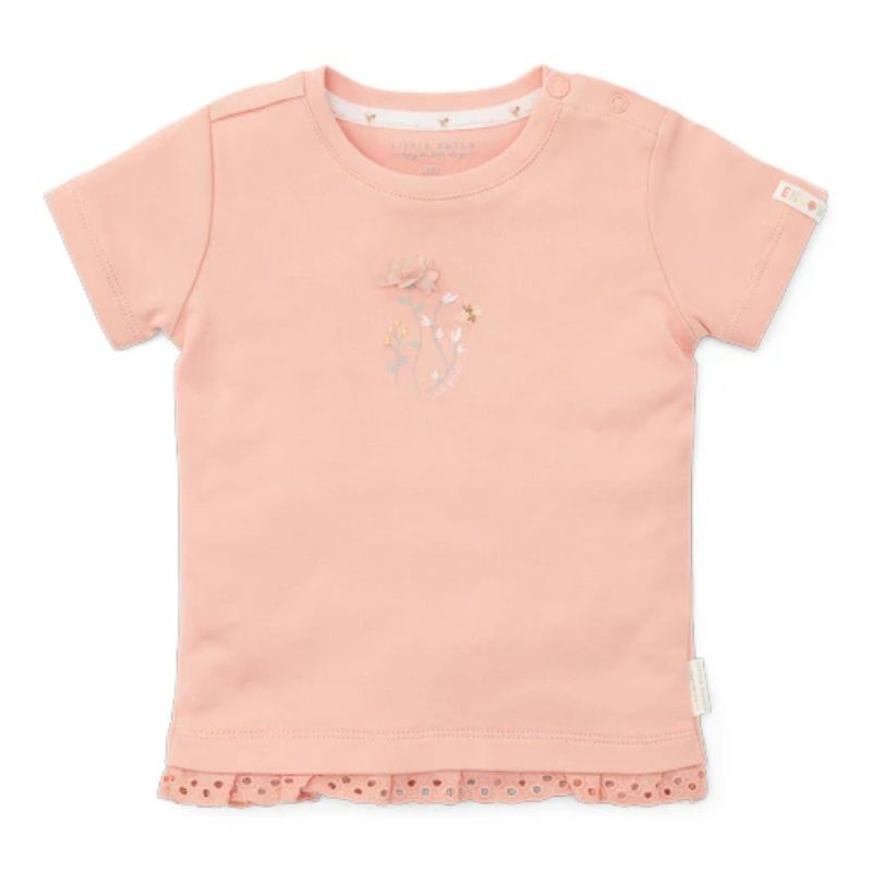 Little Dutch Short Sleeve T Shirt Flower - Pink