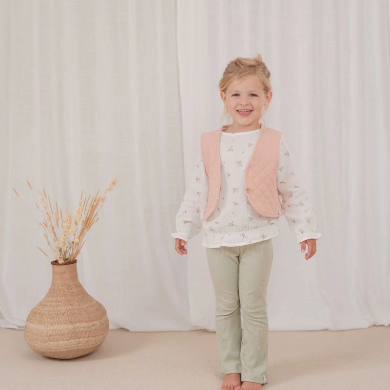 Little Dutch Long Sleeve Muslin Blouse Meadows - White