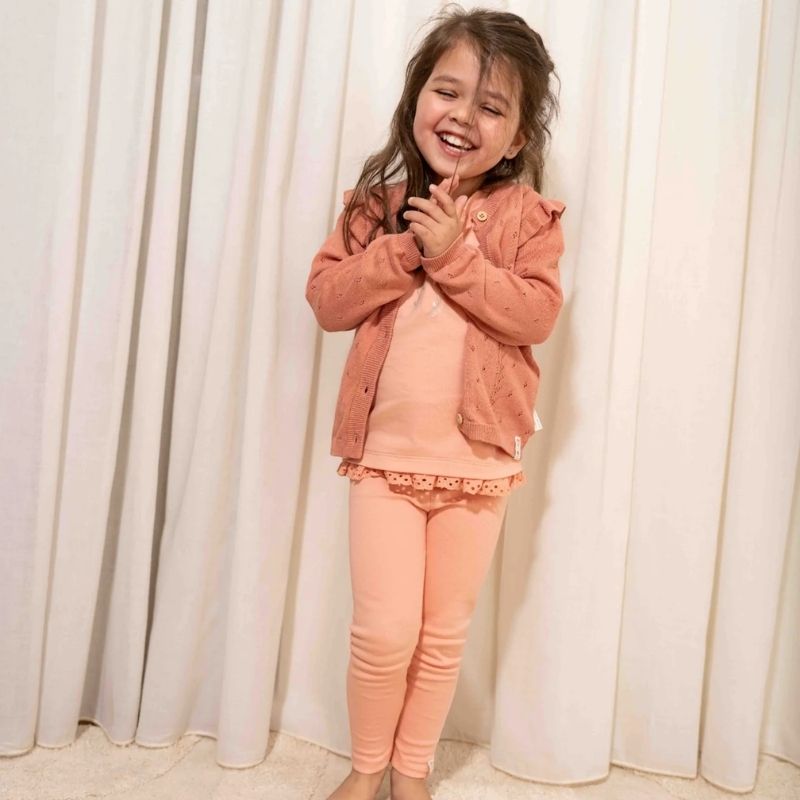 Little Dutch Kids Organic Cotton Leggings Flower - Pink