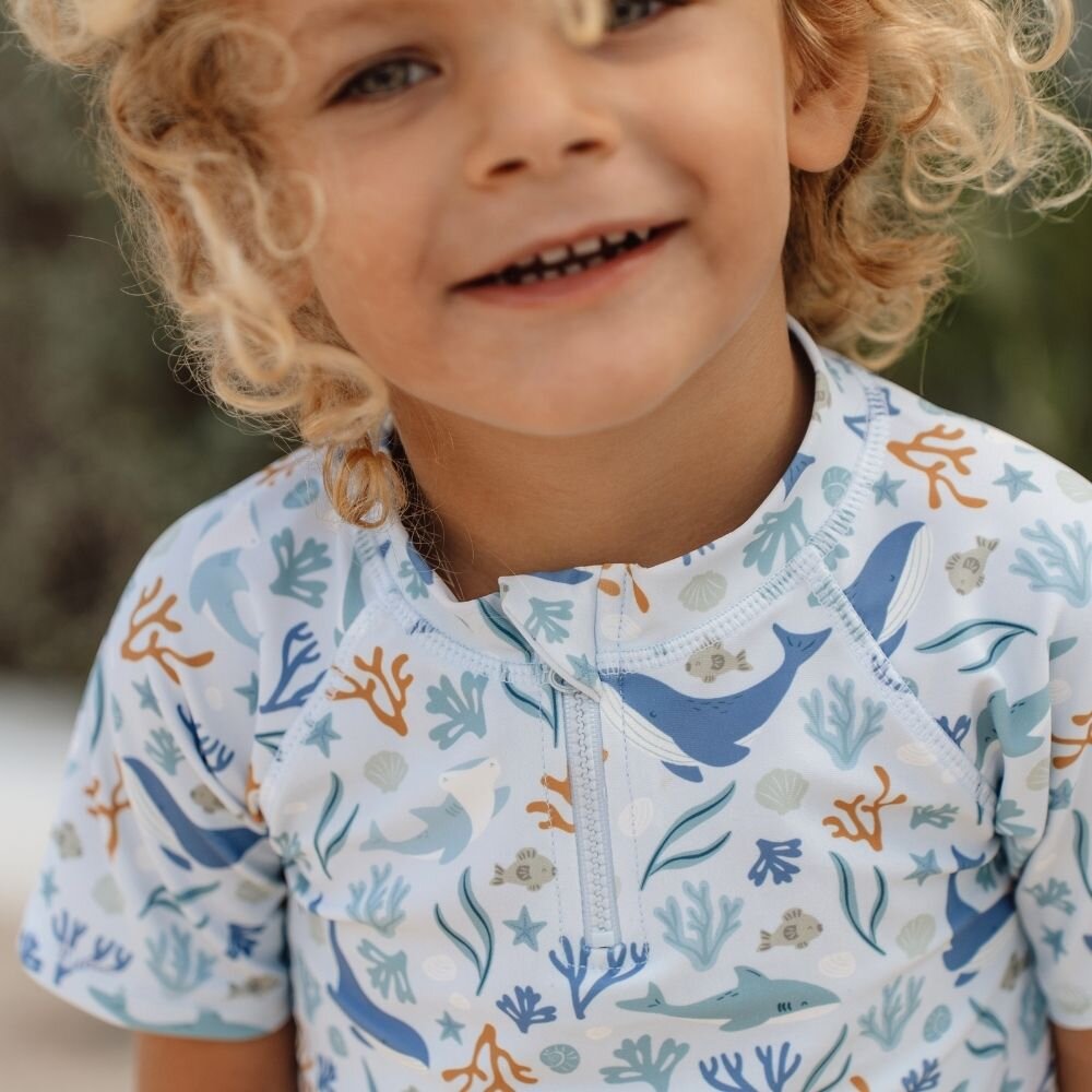 Little Dutch Swim T-Shirt Short Sleeves Ocean Dreams - Blue