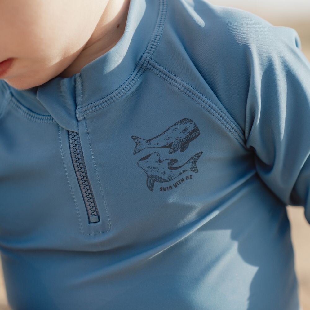Little Dutch Swim T-Shirt Long Sleeves Whale - Blue