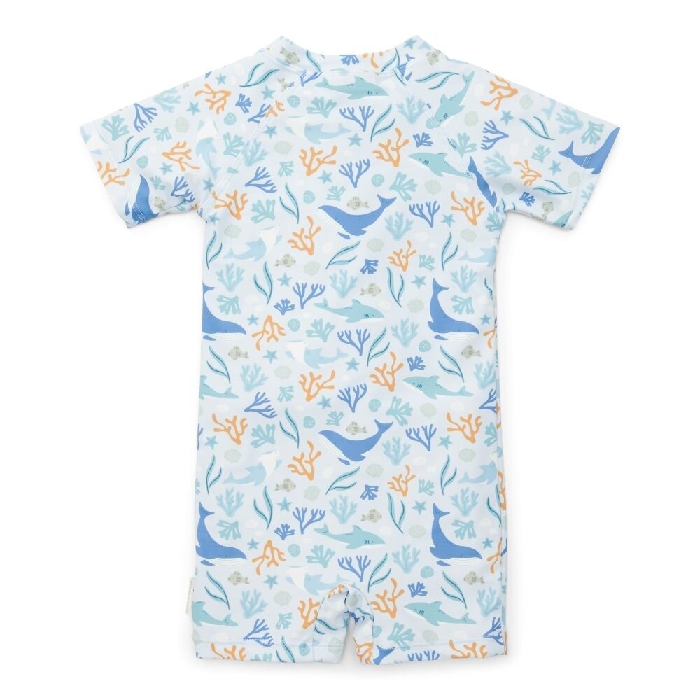 Little Dutch Swimsuit Short Sleeves Ocean Dreams - Blue