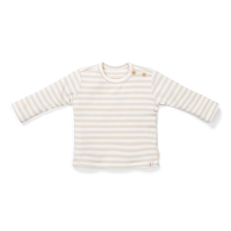 Little Dutch Long Sleeve T-Shirt Stripe Sand / - White