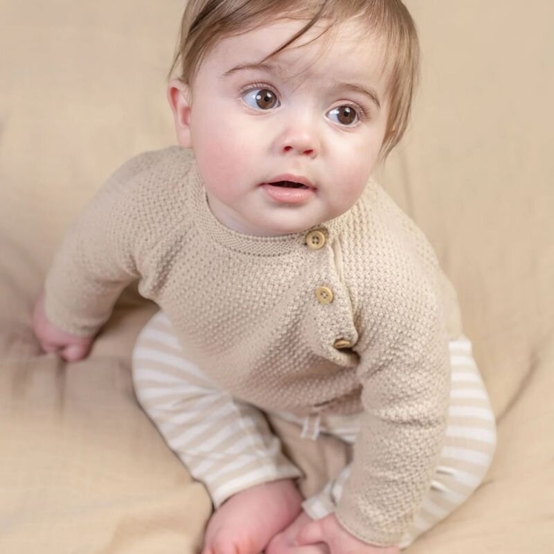 Little Dutch Soft Knit Cotton Sweater - Sand