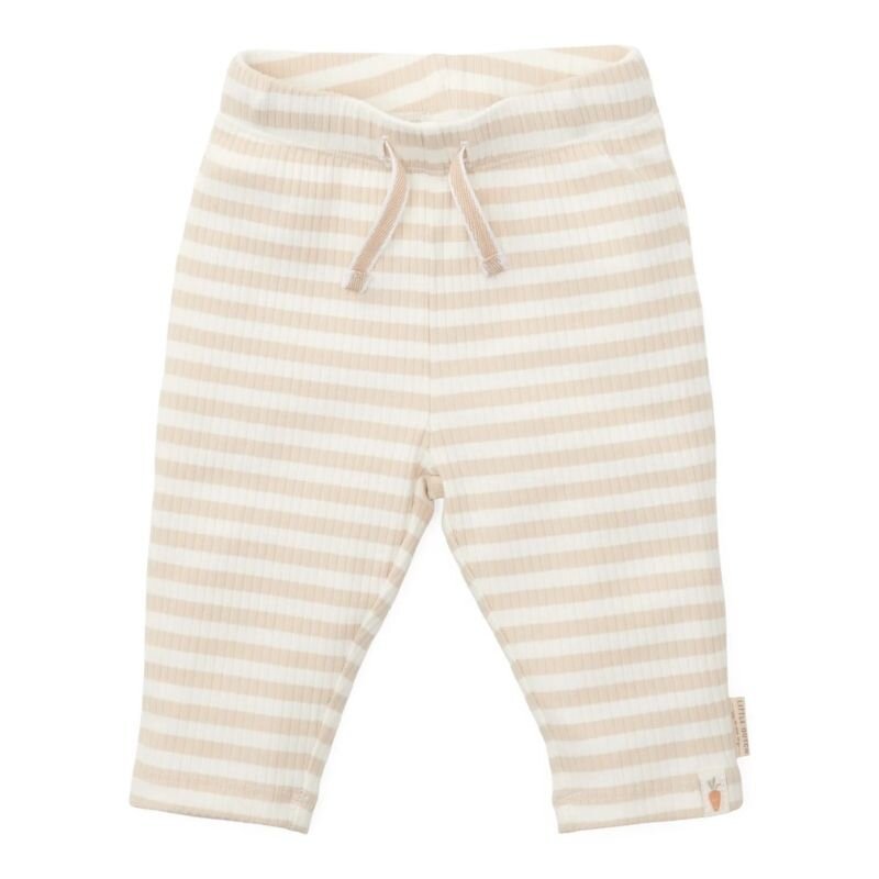 Little Dutch Organic Cotton Trousers Stripe Sand / - White