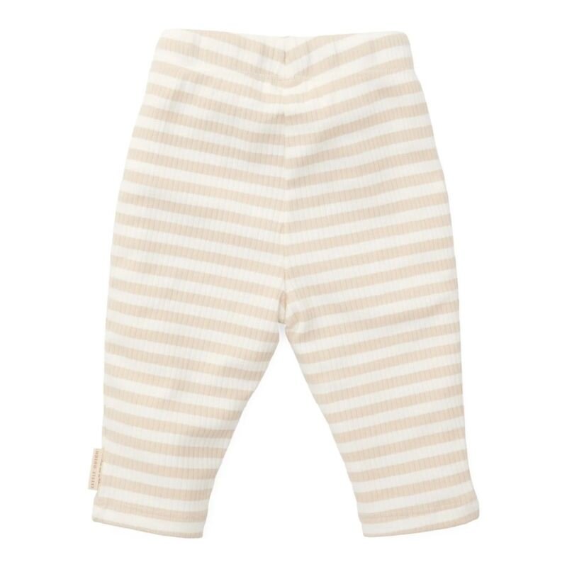 Little Dutch Organic Cotton Trousers Stripe Sand / - White