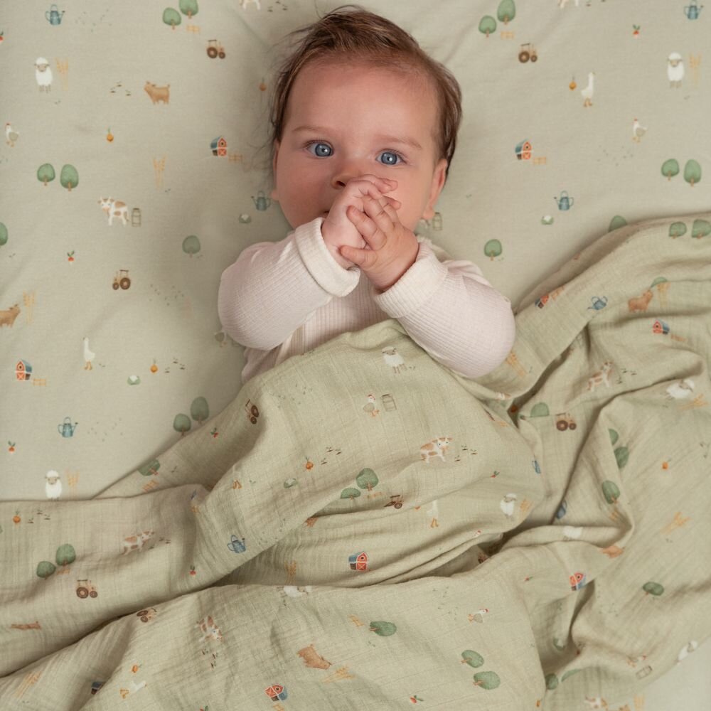 Little Dutch Fitted Bassinet Sheet - Little Farm