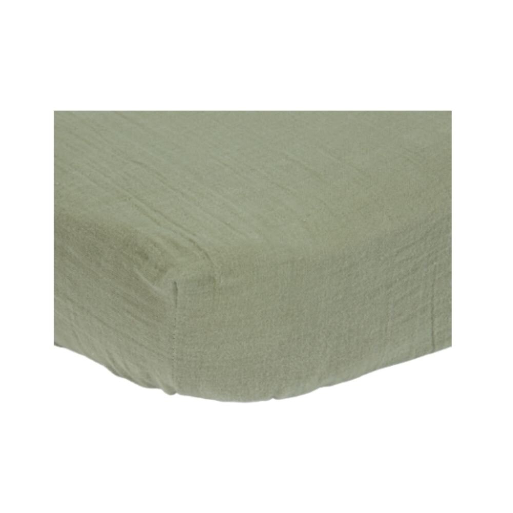Little Dutch Fitted Muslin Bassinet Sheet - Olive
