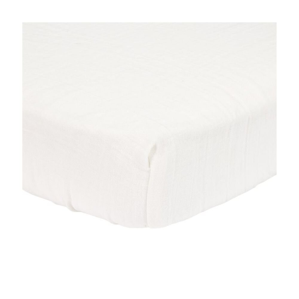 Little Dutch Fitted Muslin Bassinet Sheet - Soft White