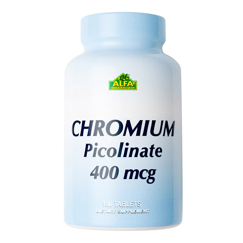 Alfa Vitamins - Chromium Picolinate 400 mcg Weight Management Supplement Capsules - 100 Pcs