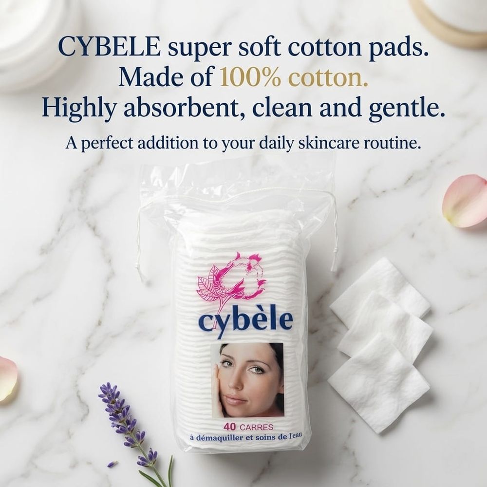 Cybele - Square Cotton Pads - White - 120 Pcs - Pack of 3