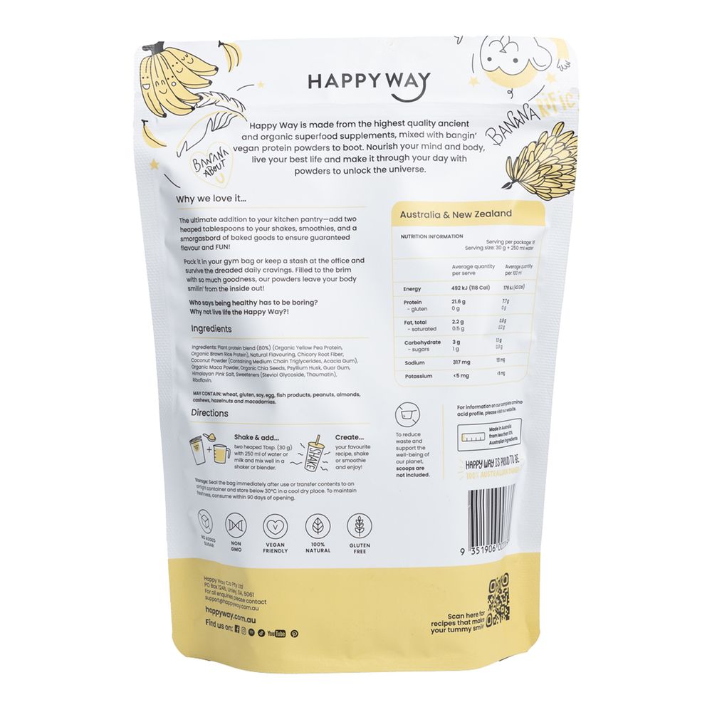 Happy Way - Vegan Banana Protein Powder - 500g
