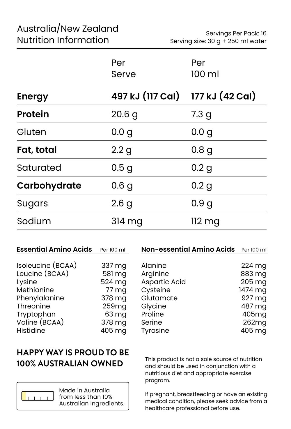 Happy Way - Vegan Coffee Protein Powder - 500g