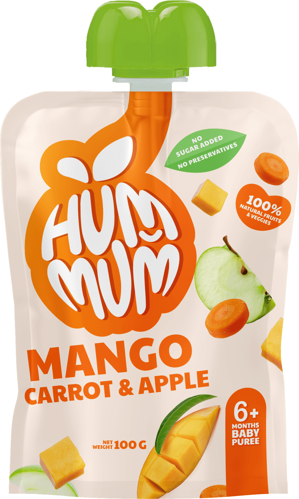 Hummum - Baby Puree - Mango, Apple & Carrot - 100 gm