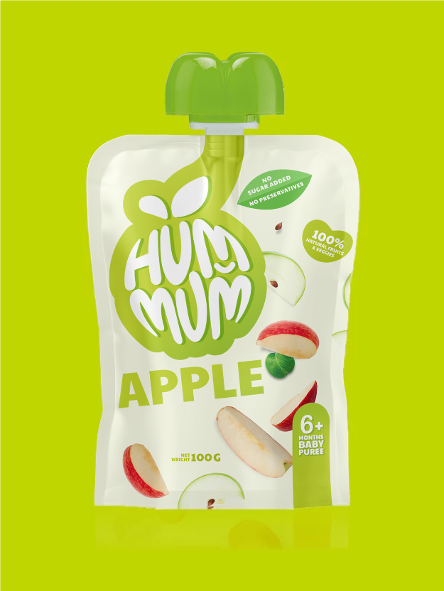 Hummum - Baby Fruit Puree - Apple - Pack of 5 - 100 gm