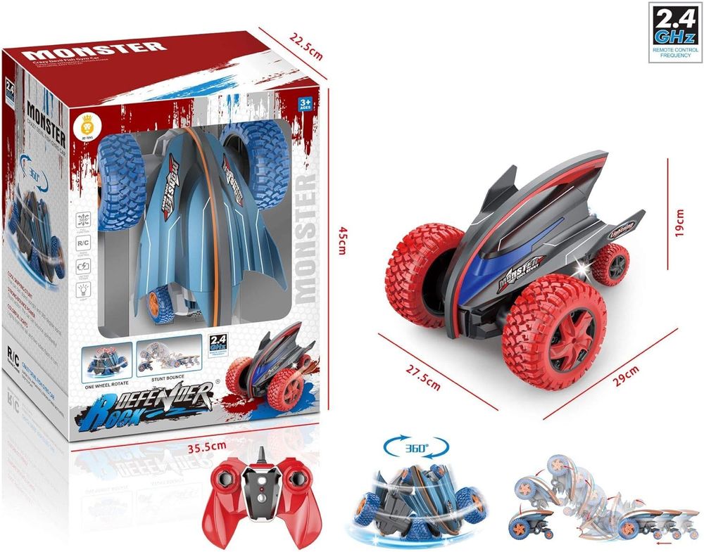 Factual Toys - Monster Rock Defender RC Stunt Car Manta Ray - Red