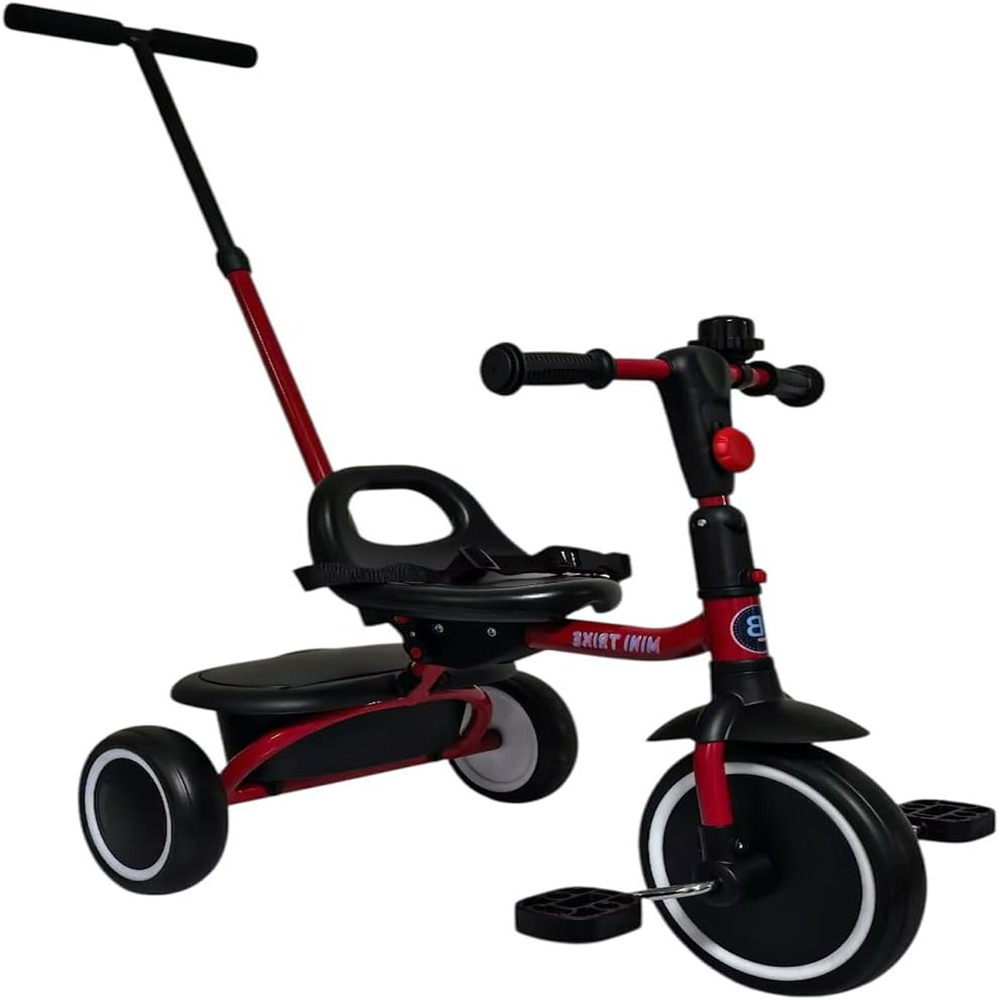 Factual Toys - Kids Tricycle With Adjustable Handle - Red