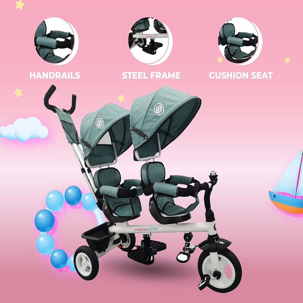 Factual Toys Kids 2-Seater Tricycle With Canopy