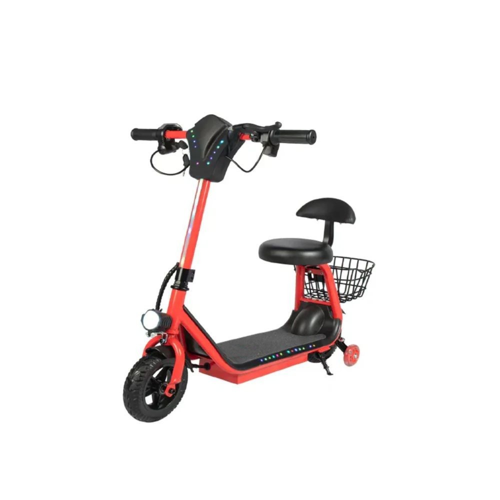 Factual Toys - Kids Electric Scooter With Seat & Basket - Red - 36 V