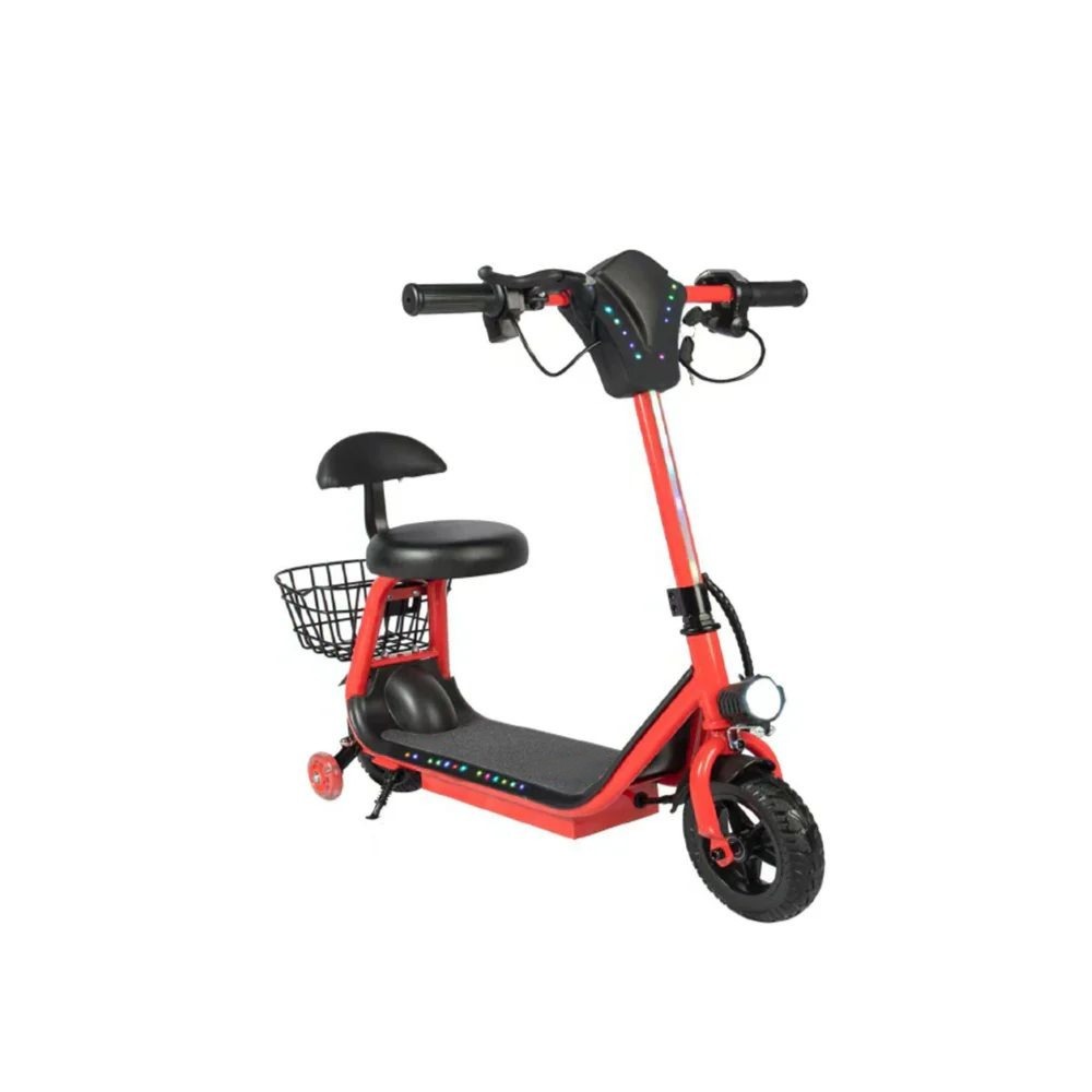 Factual Toys - Kids Electric Scooter With Seat & Basket - Red - 36 V