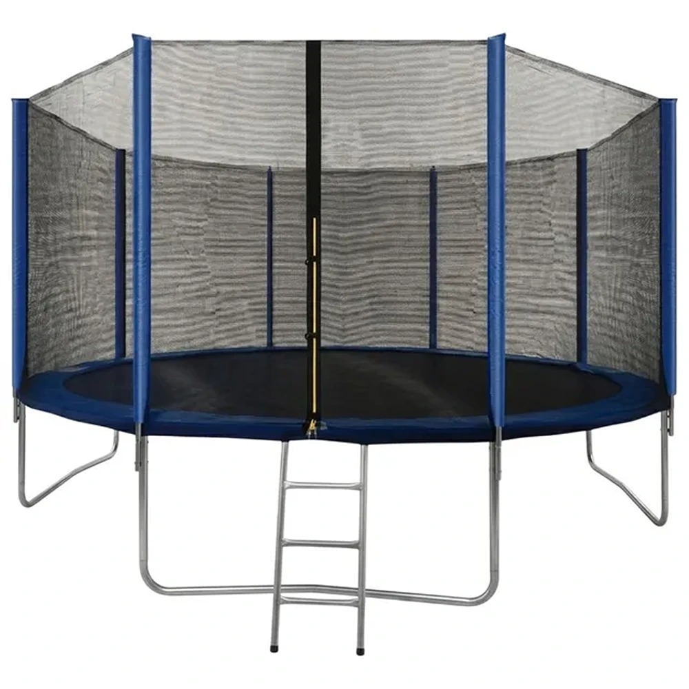 Factual Toys - Mini Round Trampoline With Safety Net - Blue - 12 ft