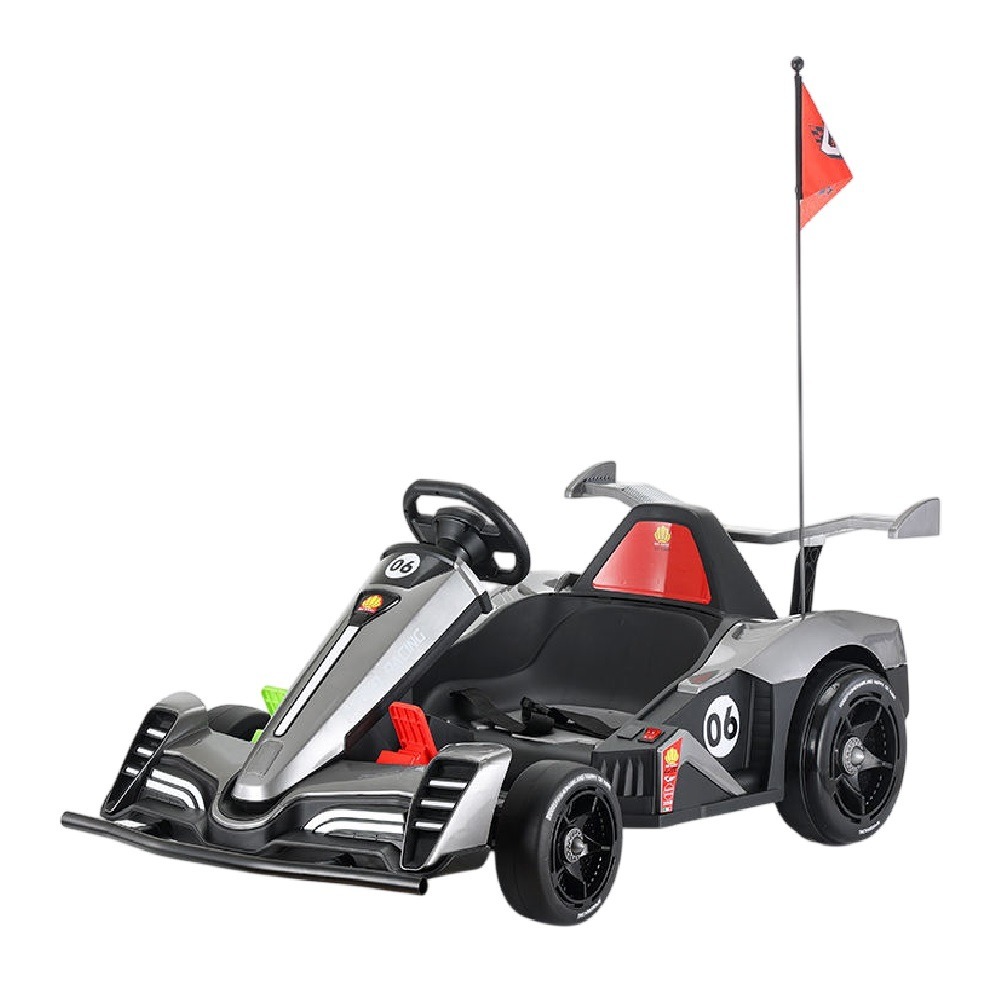 Factual Toys - Kids Electric Drift Ride-On Go Kart - Grey - 24 V