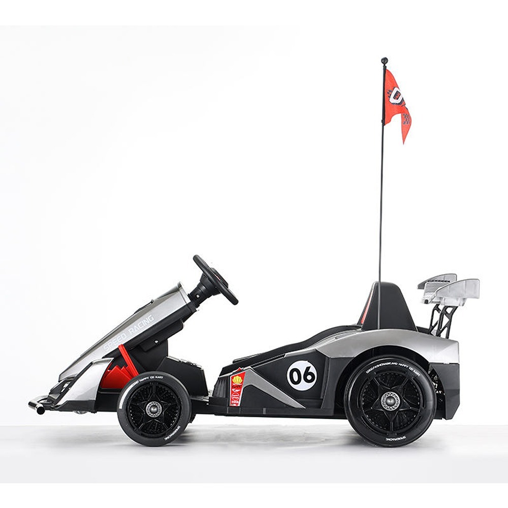 Factual Toys - Kids Electric Drift Ride-On Go Kart - Grey - 24 V